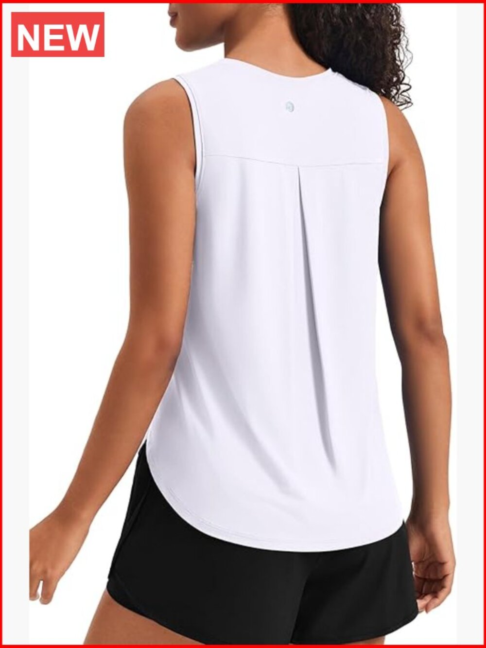 Women's Sleeveless Tank Top with Back Pleat UPF 50+ Cooling Ice Silk Fabric
